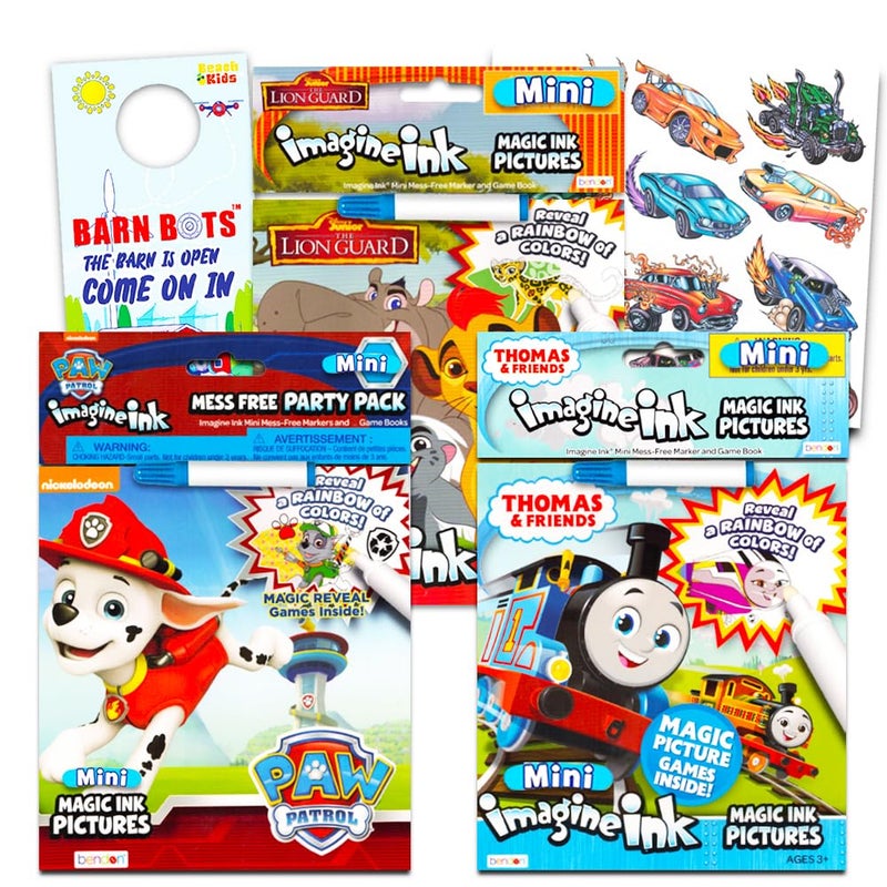 Imagine Ink Coloring Book Set for Toddlers Kids - 3 Magic Ink Books Featuring Paw Patrol  Thomas the Train  Lion Guard with Invisible Ink Pens and Stickers (Mess Free Coloring) - Image 1